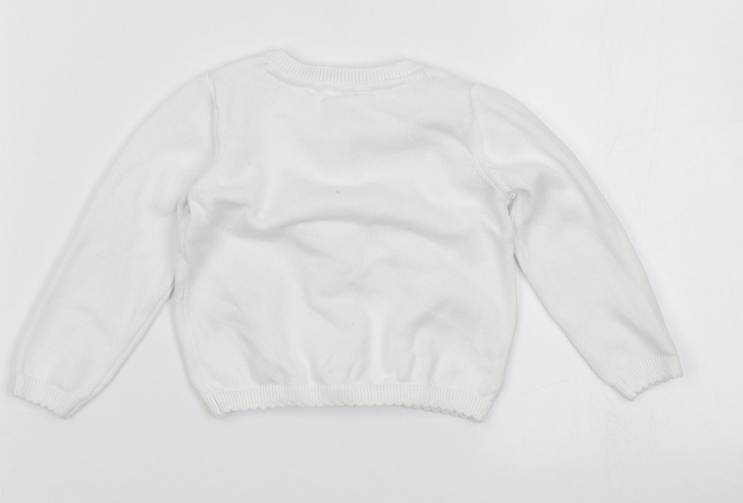 NEXT Girls White  Knit Cardigan Jumper Size 6-9 Months