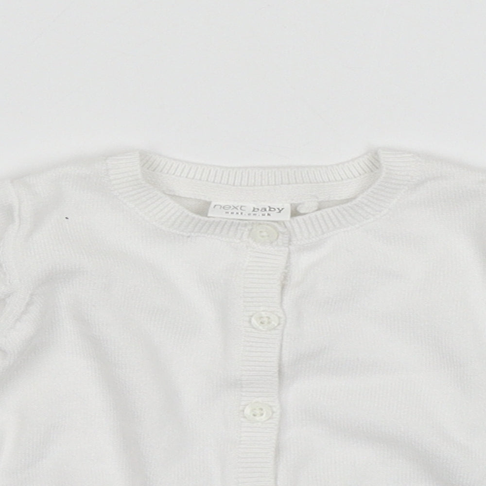 NEXT Girls White  Knit Cardigan Jumper Size 6-9 Months