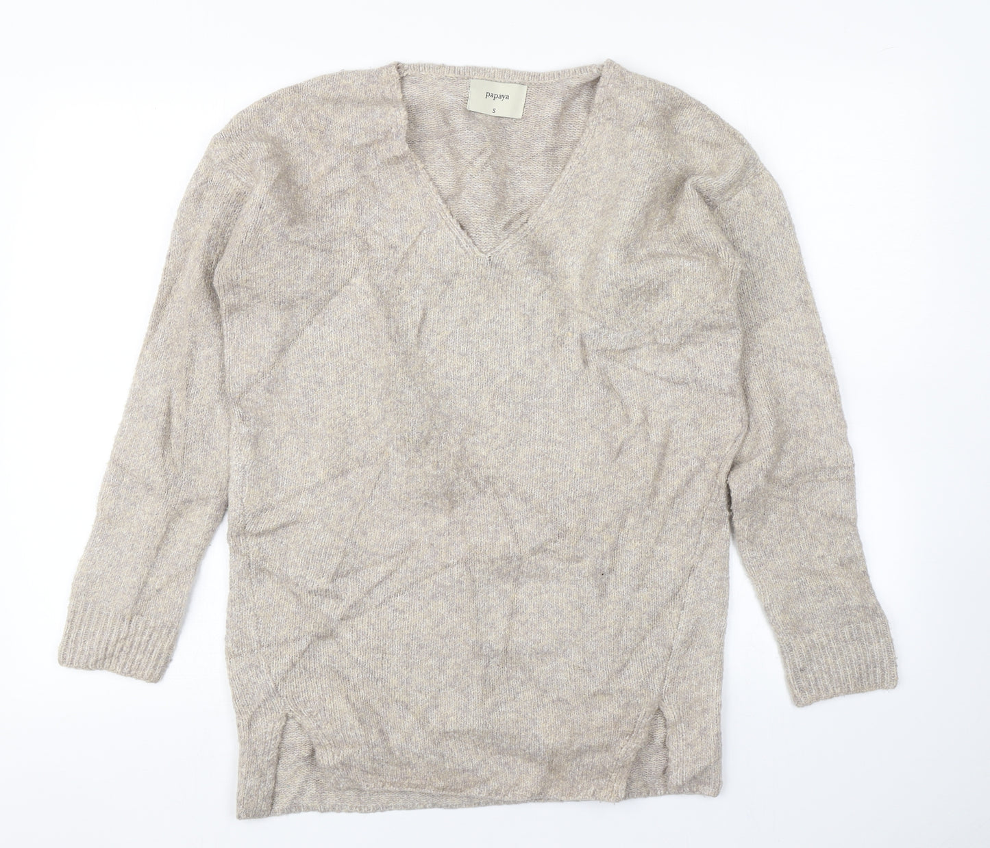 Papaya Womens Brown  Knit Pullover Jumper Size S