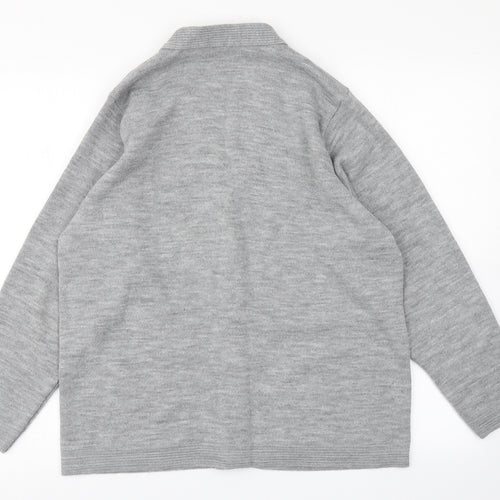 Care Womens Grey  Knit Cardigan Jumper Size L