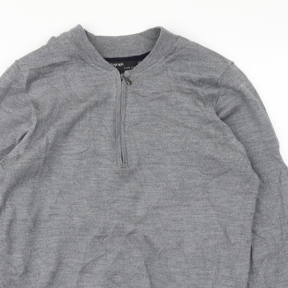 Autograph Mens Grey  Knit Pullover Jumper Size S