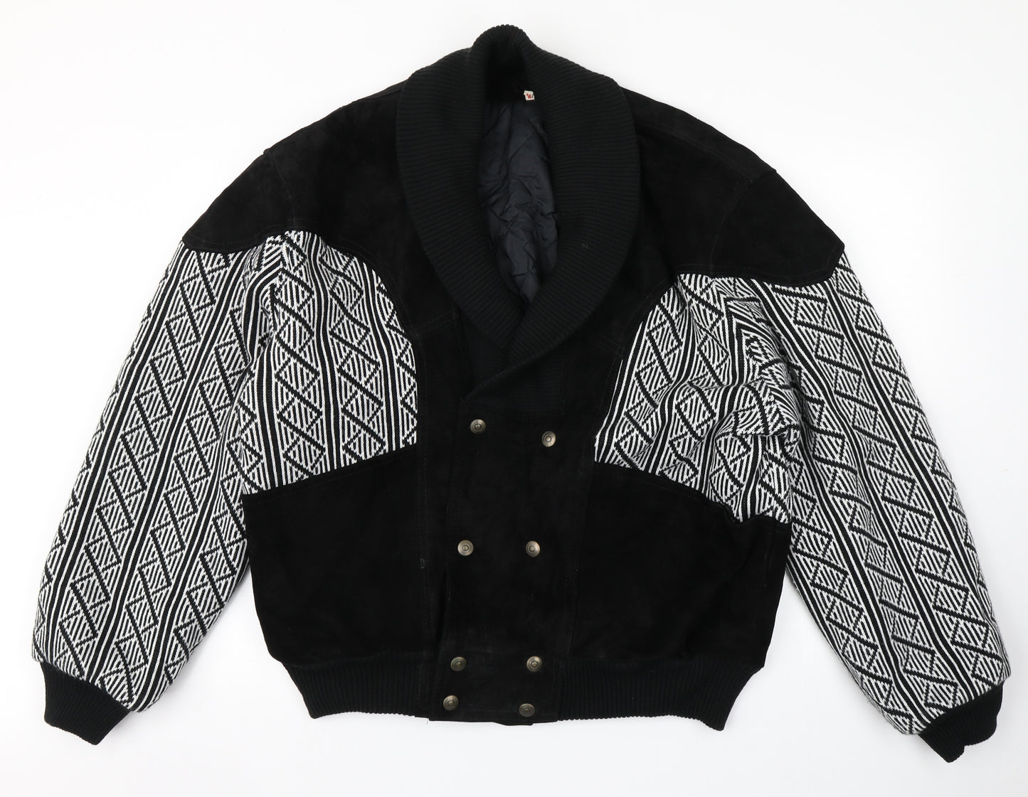 Preworn Mens Black Striped  Bomber Jacket Jacket Size M