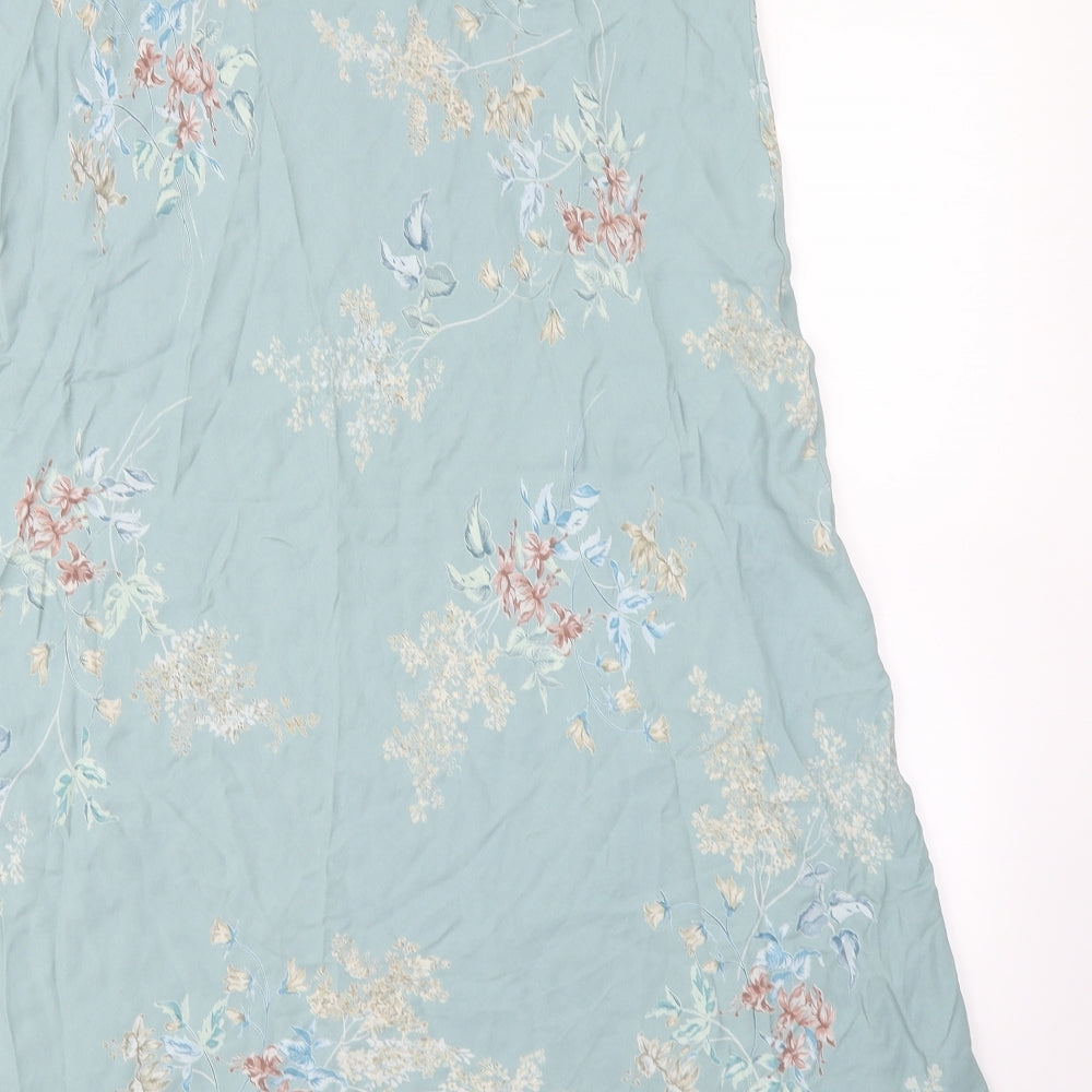 Wallis Womens Blue Floral  A-Line Skirt Size 14