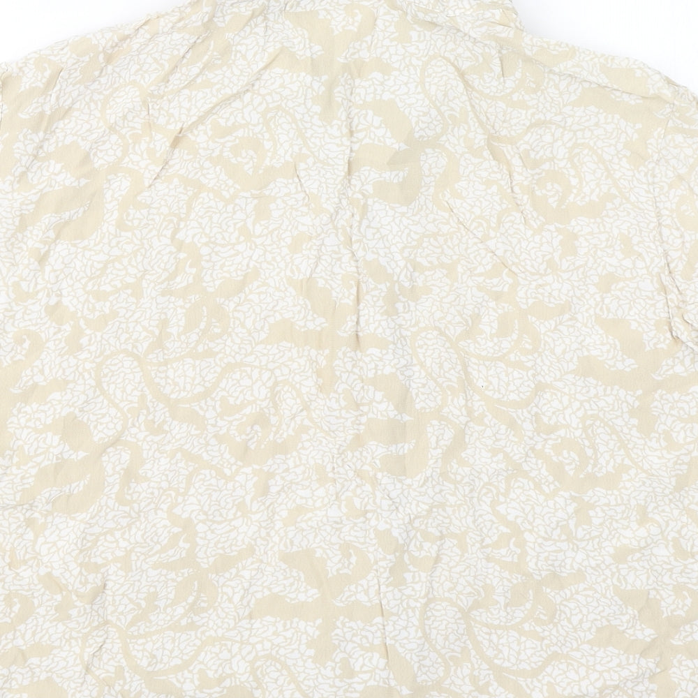 Offshoot Womens Beige Paisley  Basic Button-Up Size M
