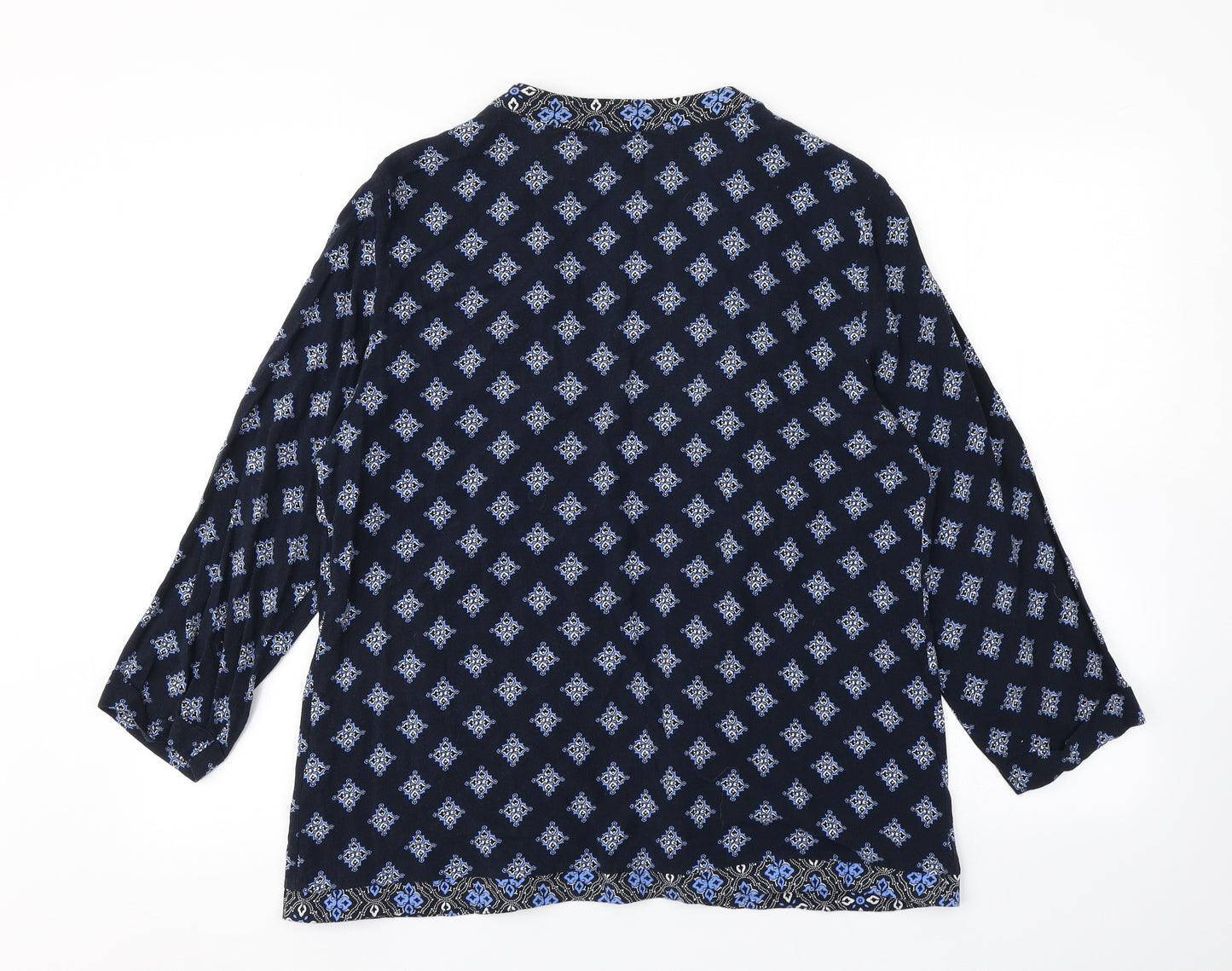 New Look Womens Blue Argyle/Diamond  Jacket  Size 14