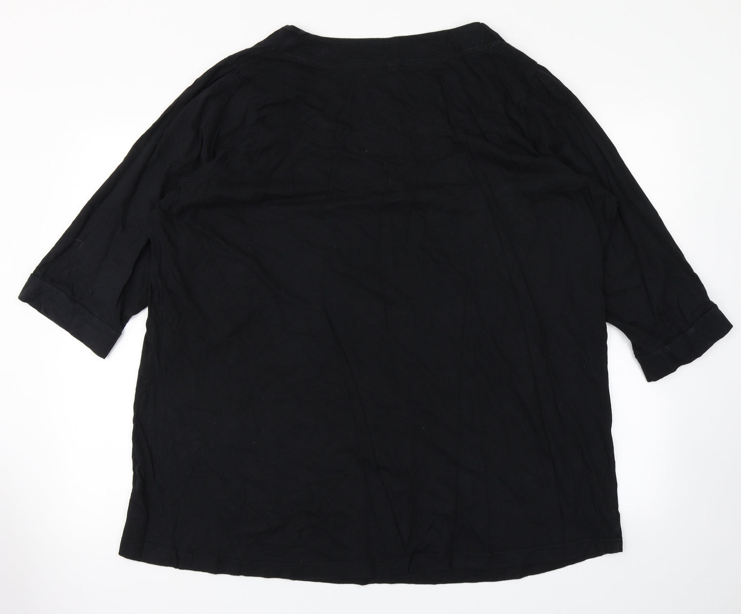 Yours Womens Black   Basic T-Shirt Size 26
