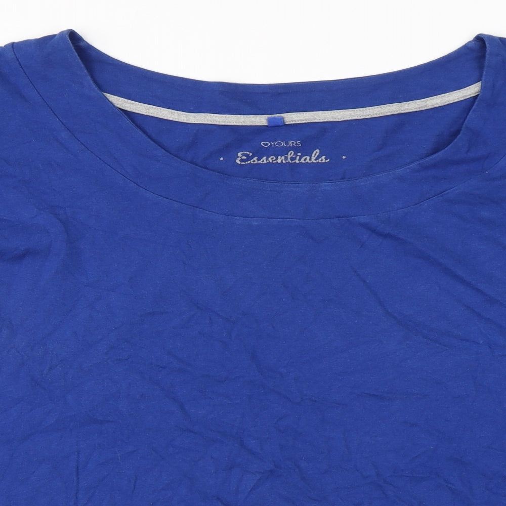 Yours Womens Blue   Basic T-Shirt Size 26