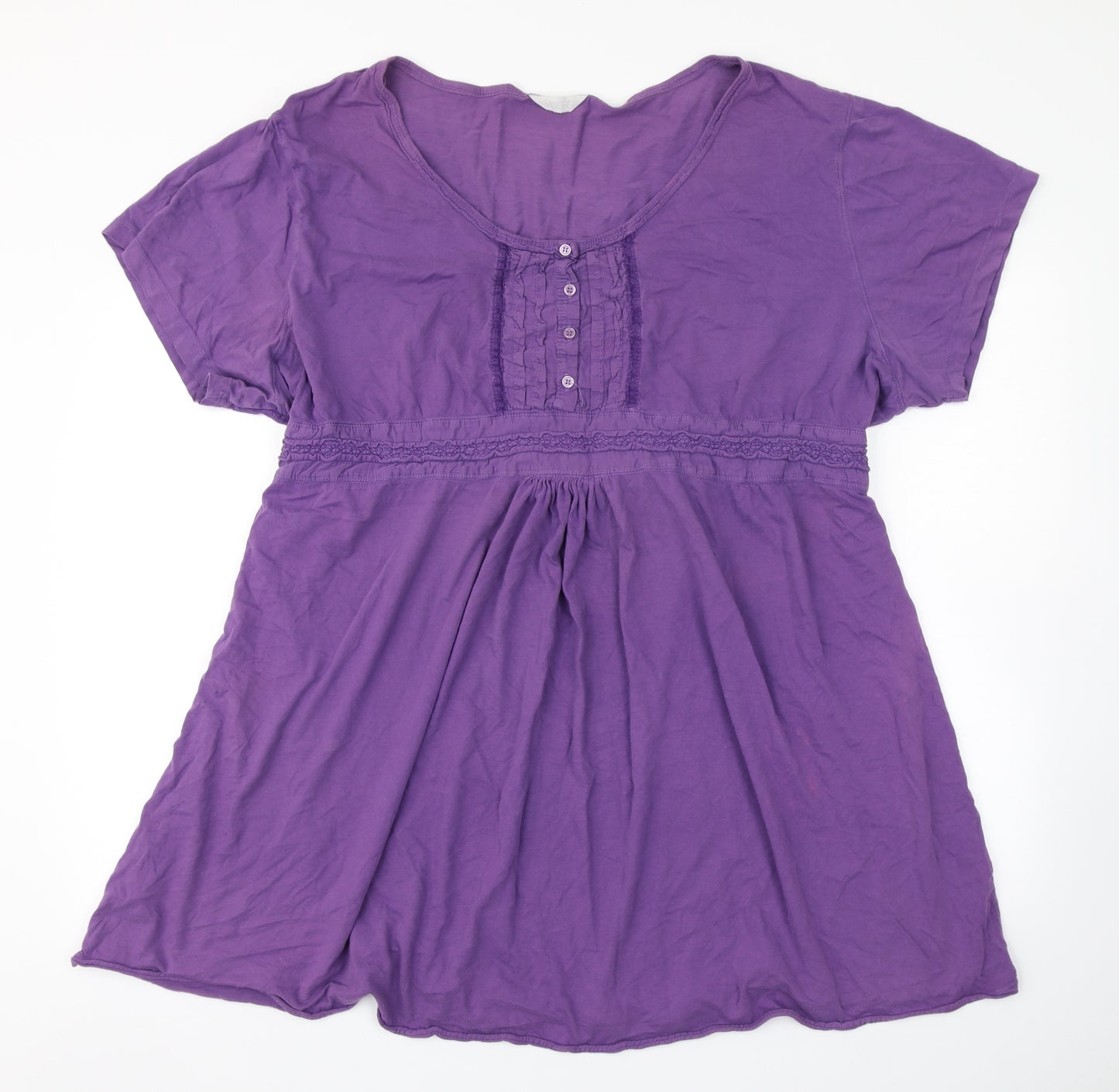 Yours Womens Purple   Basic T-Shirt Size 30