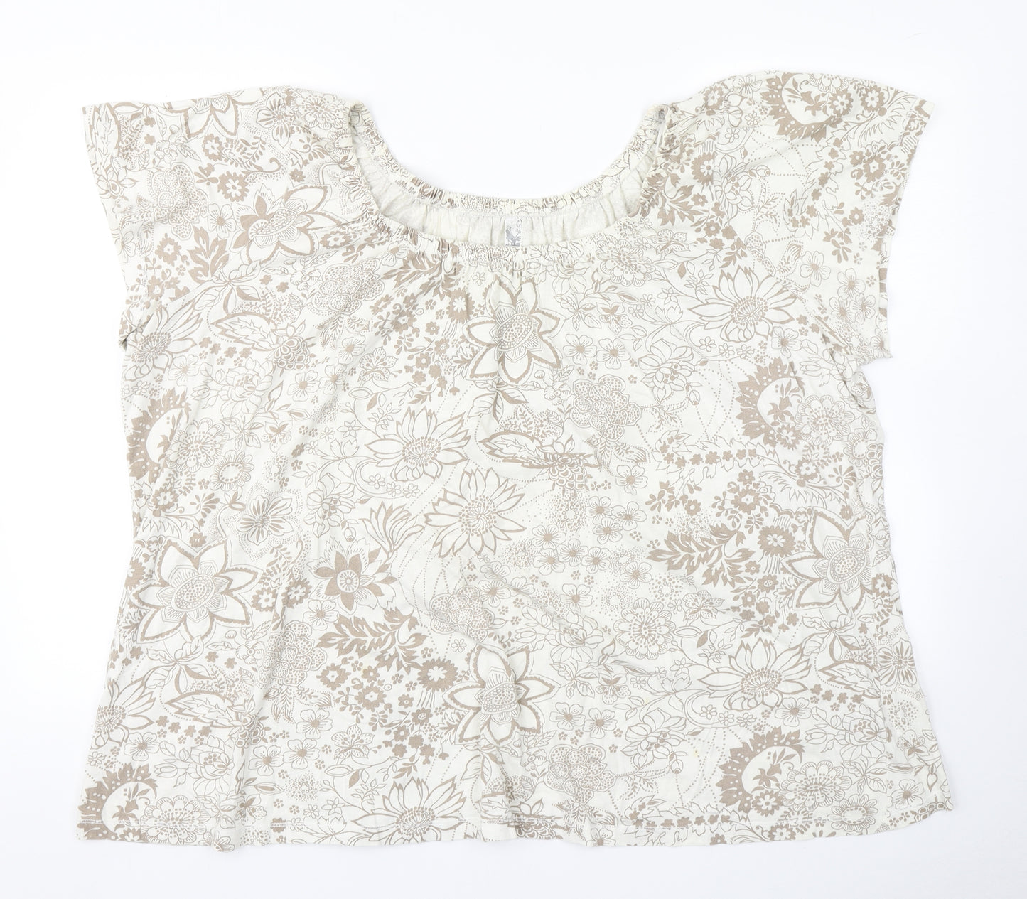 Arcadia Womens Brown Floral  Basic T-Shirt Size 30