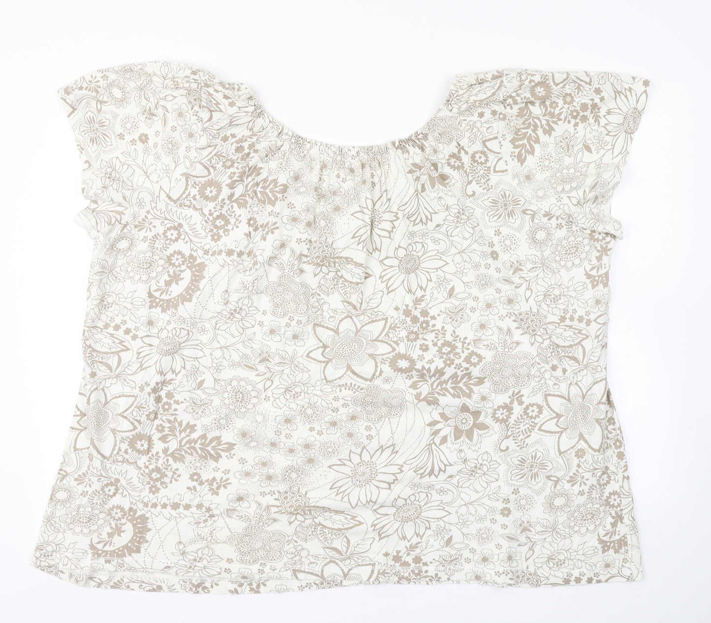 Arcadia Womens Brown Floral  Basic T-Shirt Size 30