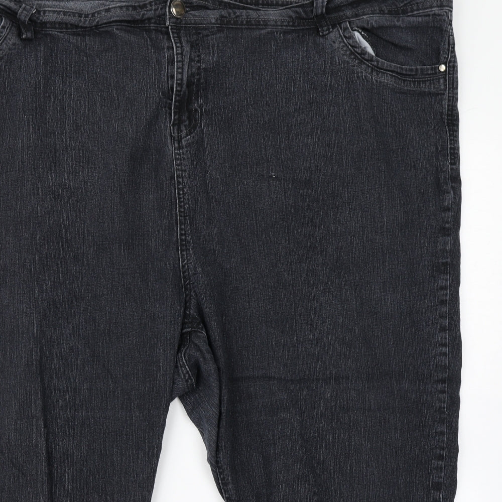 Arcadia Womens Black  Denim Cropped Jeans Size 32 L20 in