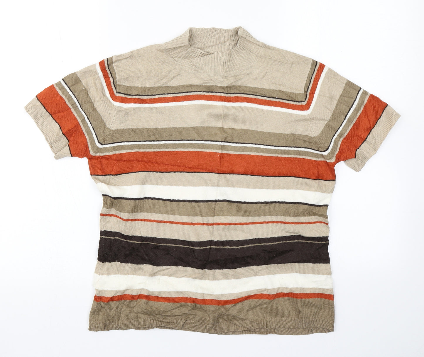 Berkertex Womens Brown Striped Knit Pullover Jumper Size 10