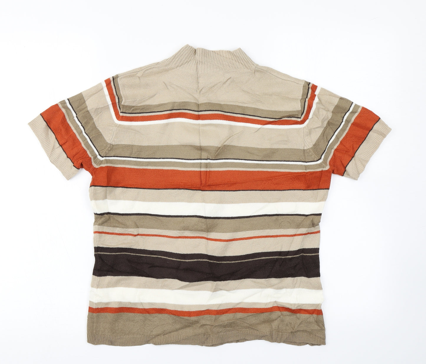 Berkertex Womens Brown Striped Knit Pullover Jumper Size 10