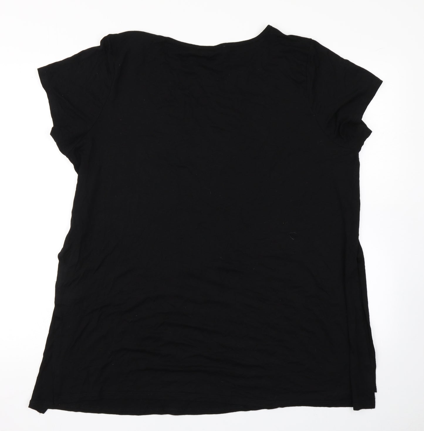 George Womens Black   Basic T-Shirt Size 20