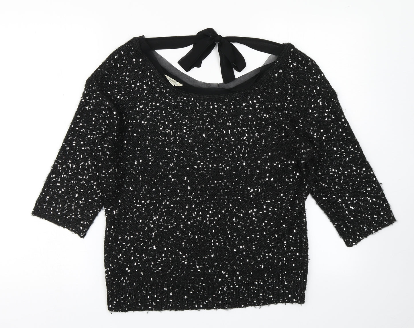 Monsoon Womens Black  Knit Pullover Jumper Size M