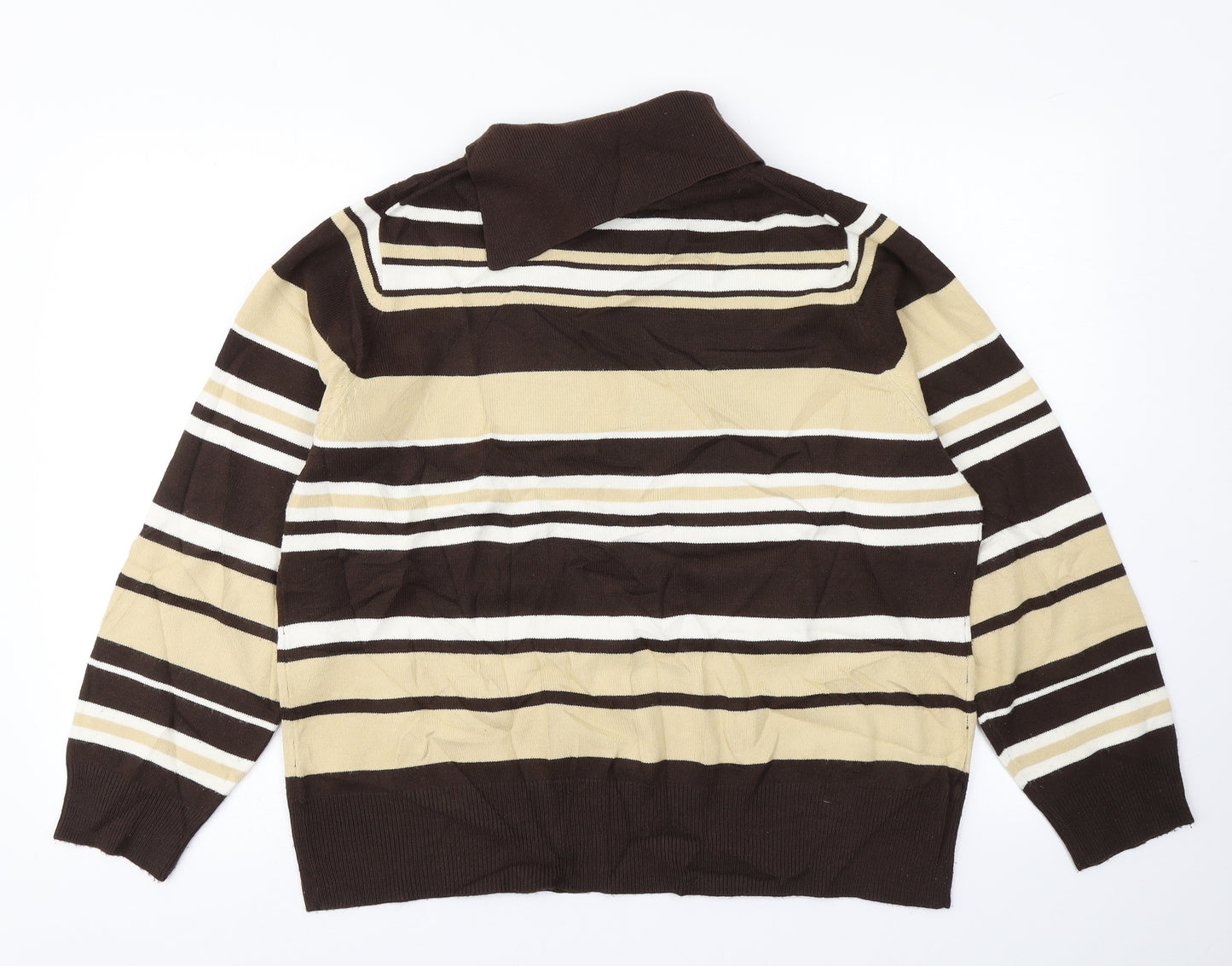 Berkertex Womens Brown Striped Knit Pullover Jumper Size 22