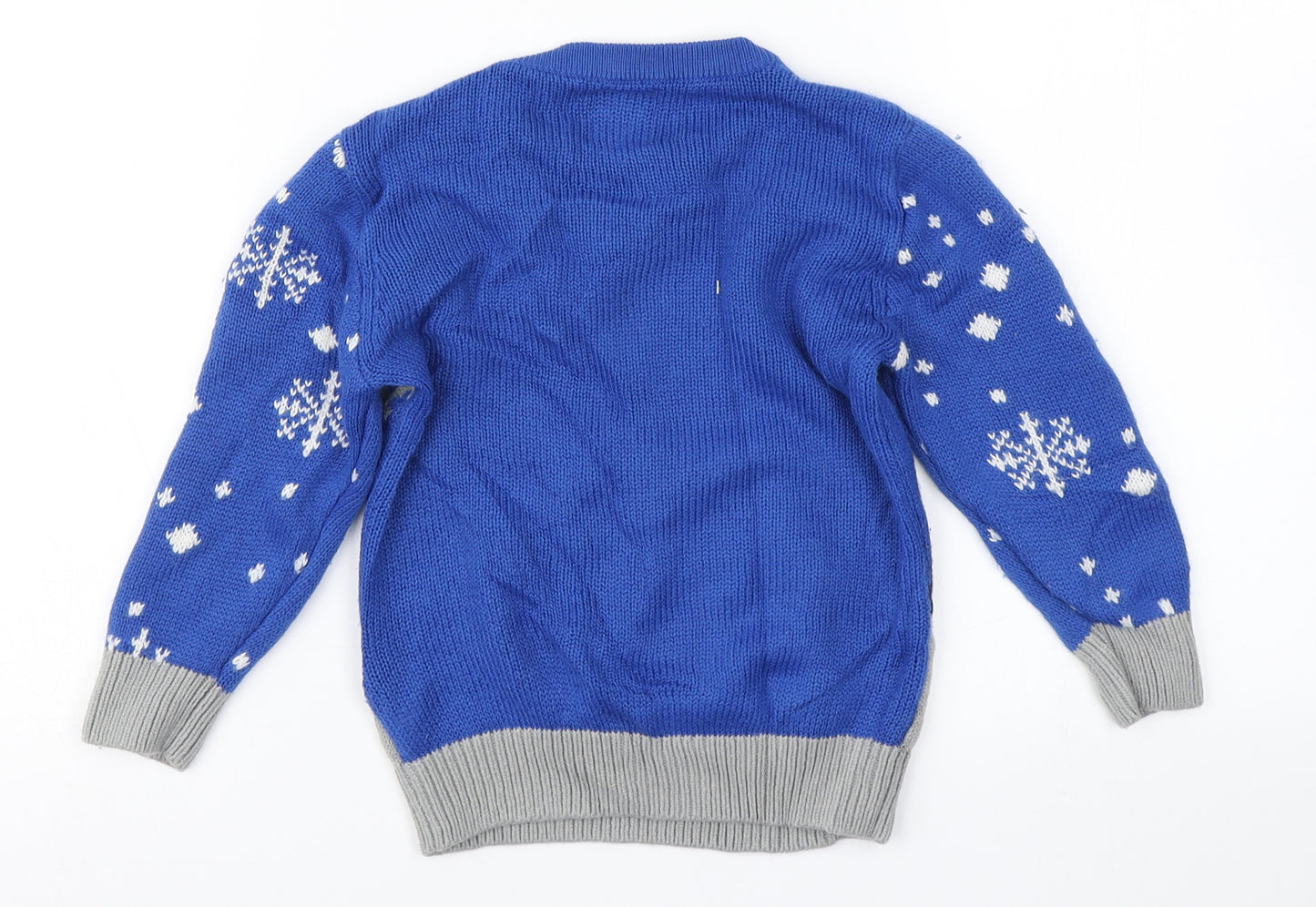 George Boys Blue Polka Dot Knit Pullover Jumper Size 3-4 Years  - Christmas jumper