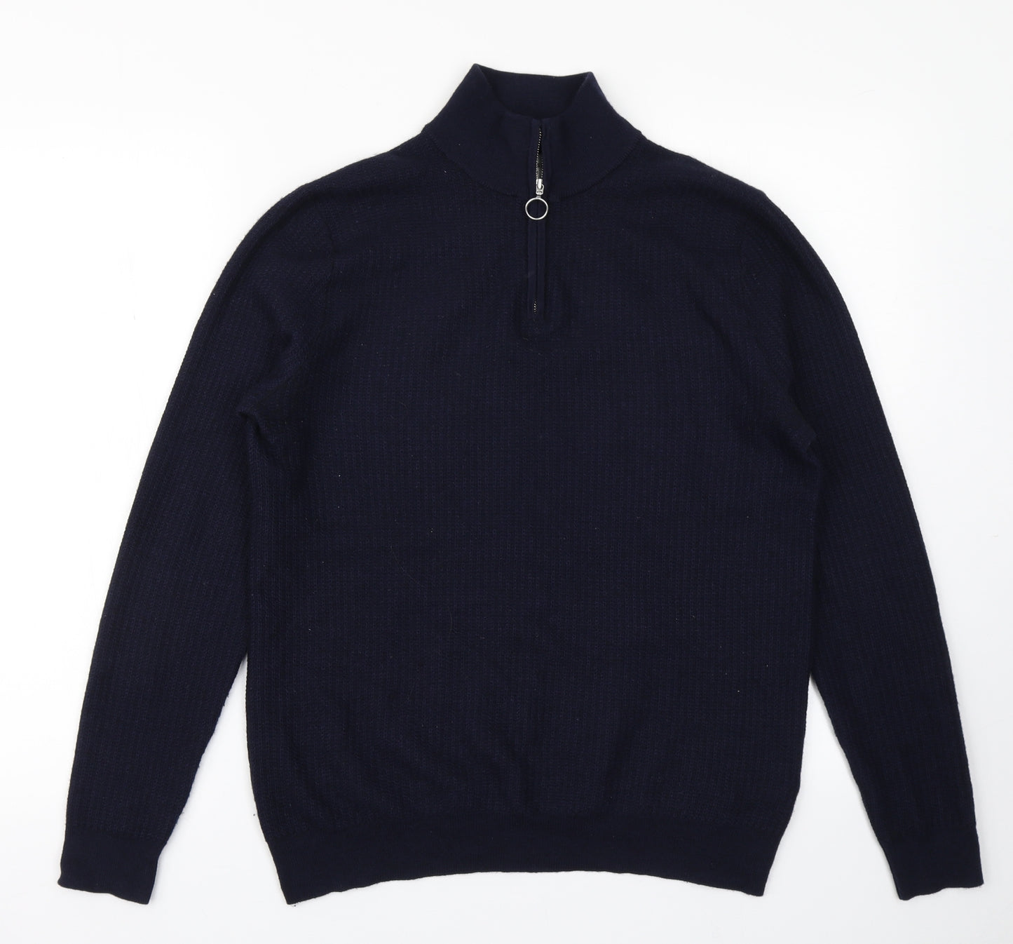 Fisk of Oslo Mens Blue  Knit Pullover Jumper Size M