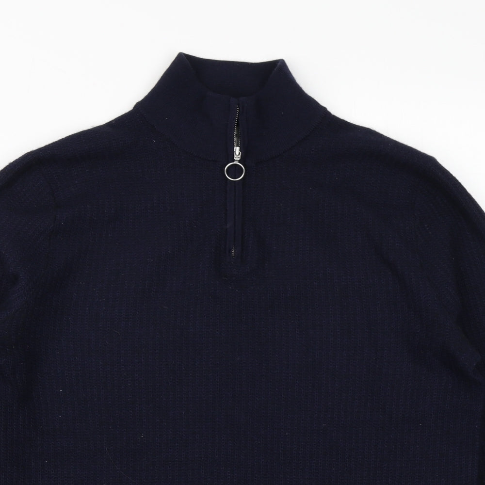 Fisk of Oslo Mens Blue  Knit Pullover Jumper Size M
