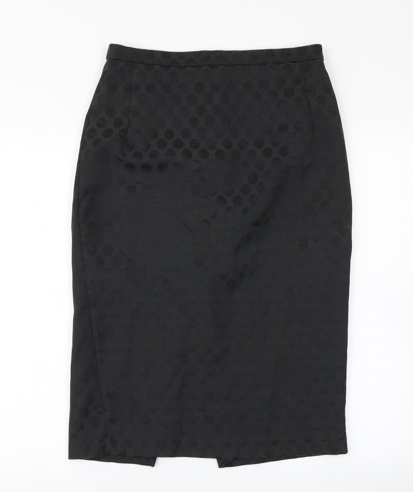 F&F Womens Black Polka Dot  Straight & Pencil Skirt Size 10