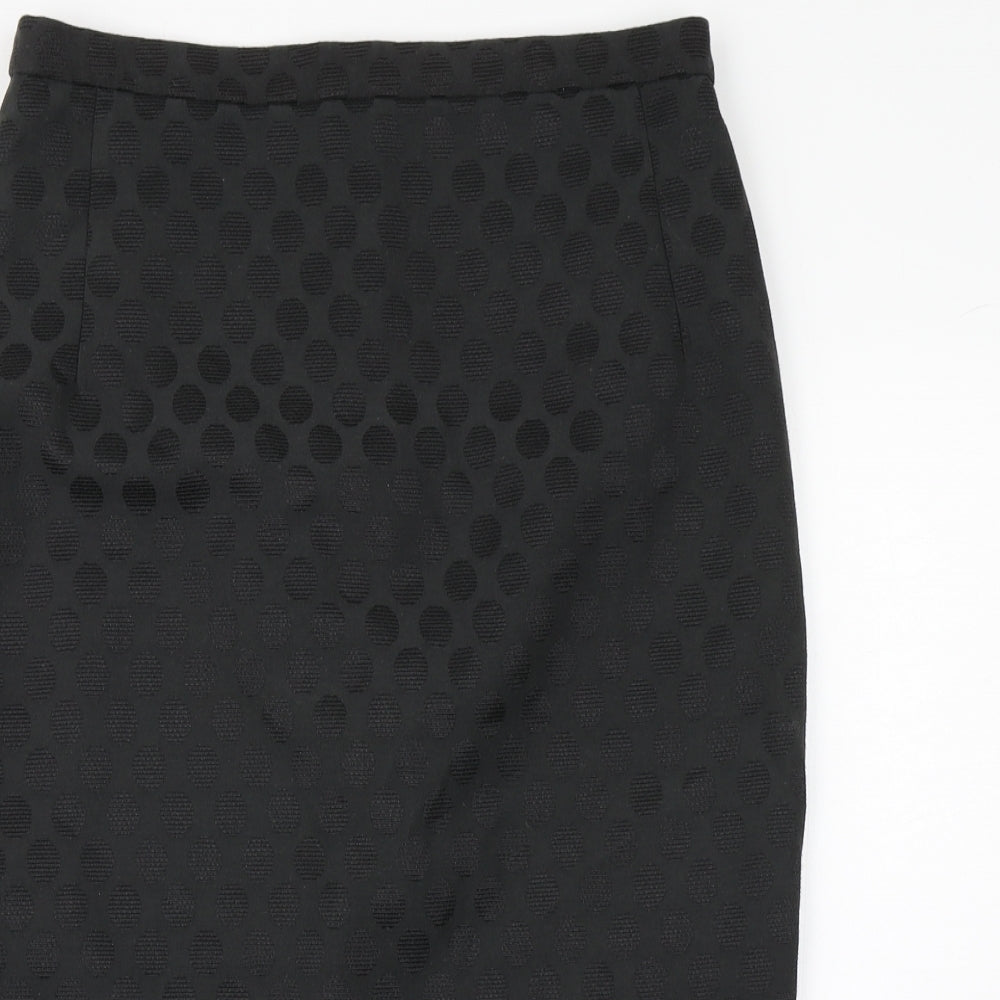 F&F Womens Black Polka Dot  Straight & Pencil Skirt Size 10