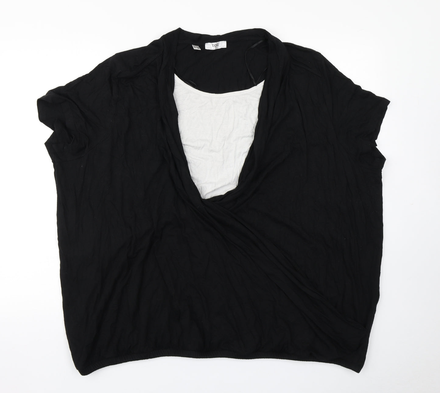 bpc Womens Black   Basic T-Shirt Size 3XL