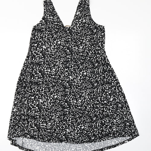 M&S Collection Womens Black Geometric  Tank Dress  Size 8
