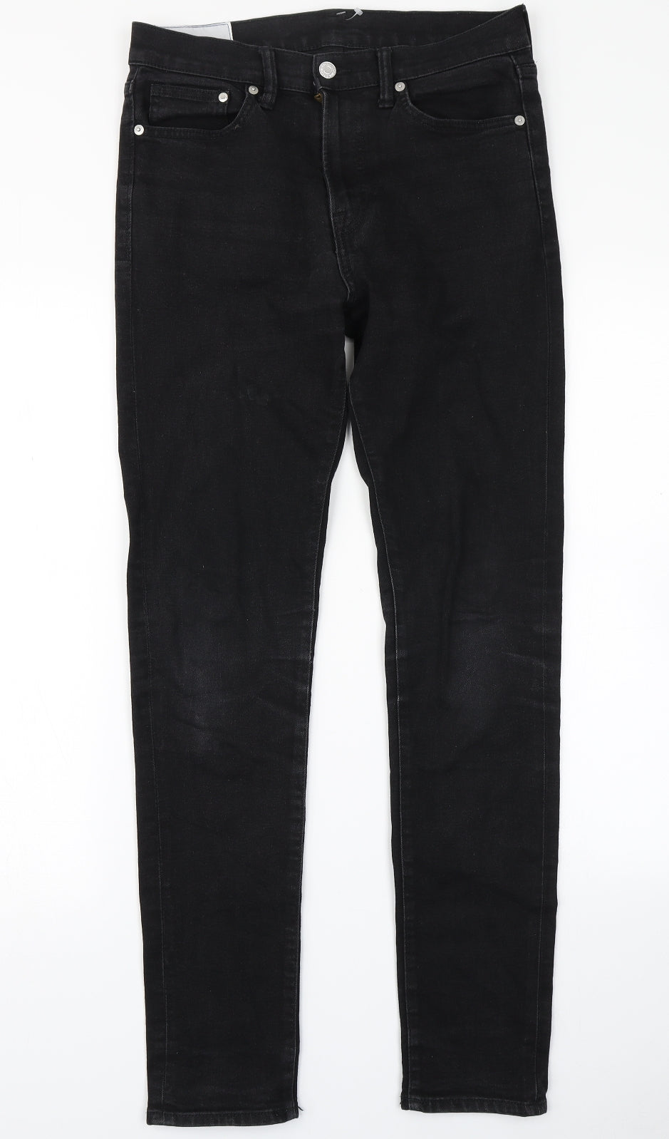 &Denim Mens Black  Denim Skinny Jeans Size 30 in L32 in