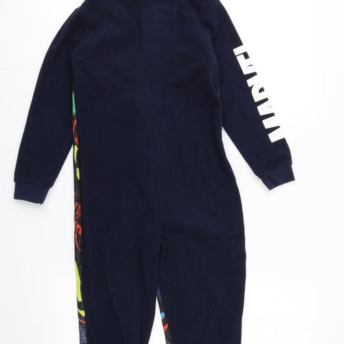 George Boys Blue Solid Fleece  One Piece Size 6-7 Years  - Marvel Superheroes