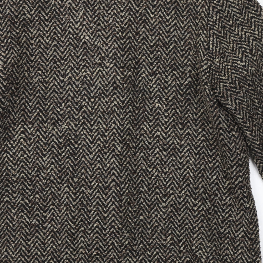 Rowlands Clothing Womens Brown Herringbone  Overcoat Coat Size 14