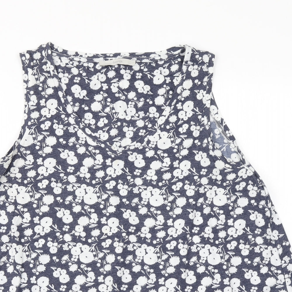 George Womens Blue Floral  Basic Tank Size 18  - Lace hem