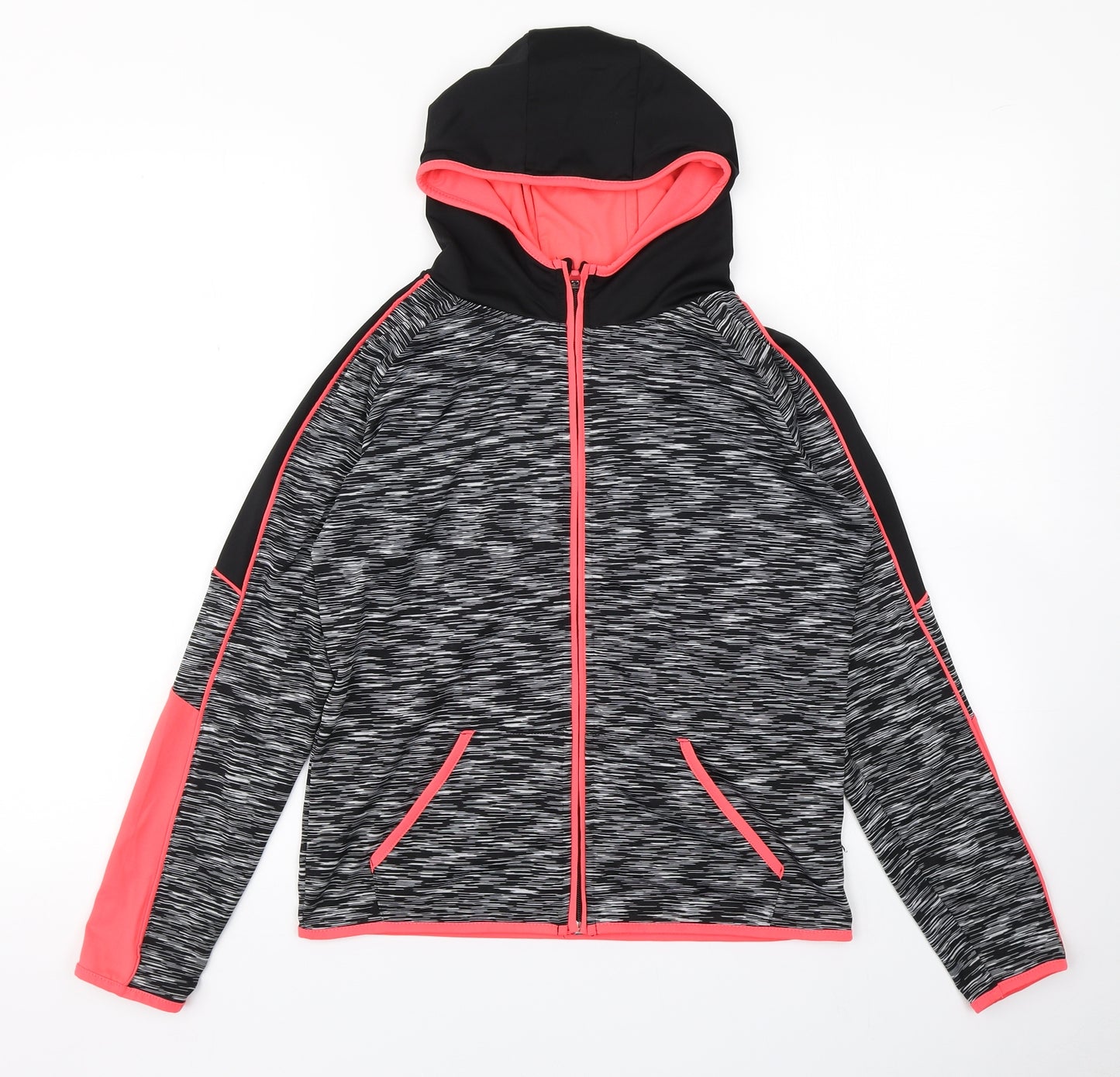 YD Girls Black Striped  Jacket  Size 11-12 Years
