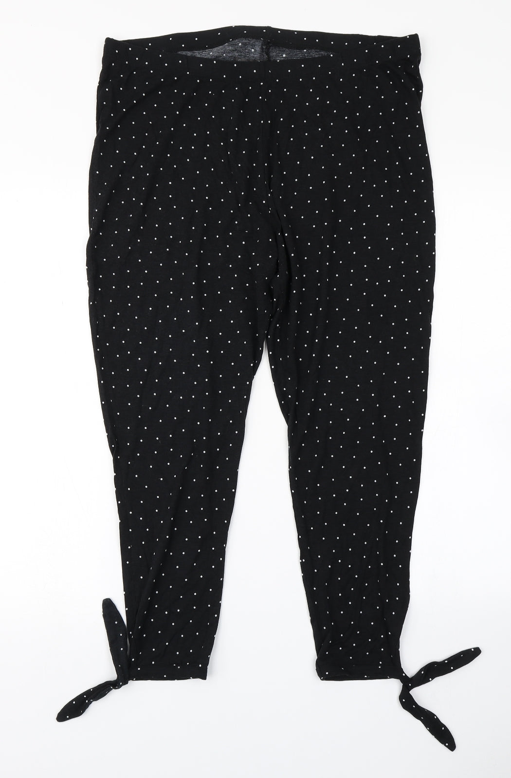 George Womens Black Polka Dot  Cropped Leggings Size 20 L21 in