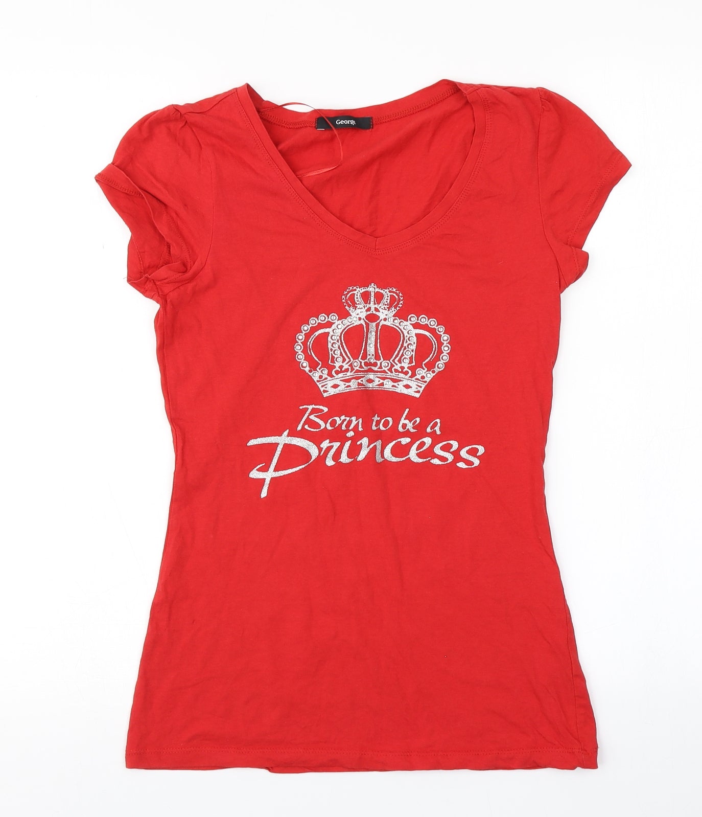 George Womens Red   Basic T-Shirt Size 8