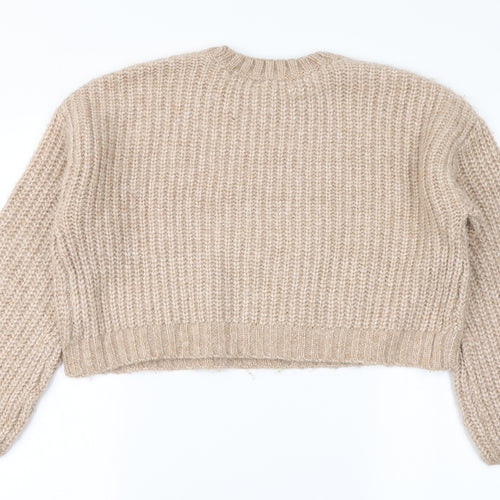 915 Generation Girls Brown  Knit Pullover Jumper Size 12-13 Years  - Cropped