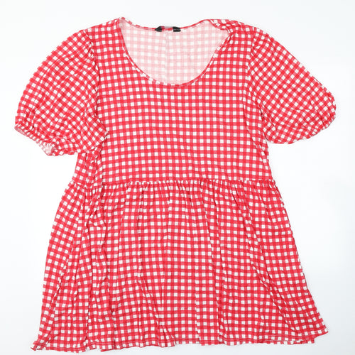 Yours Womens Red Check  Skater Dress  Size 22