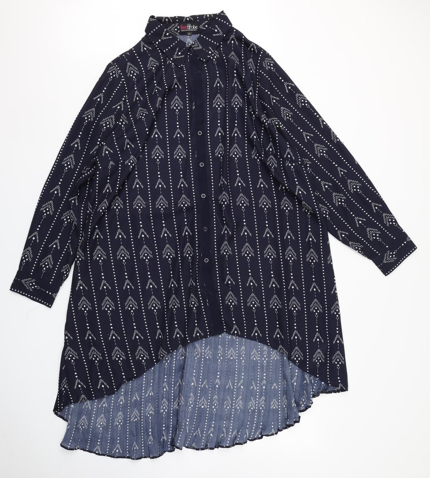 Lovedrobe Womens Blue Geometric  Shirt Dress  Size 24