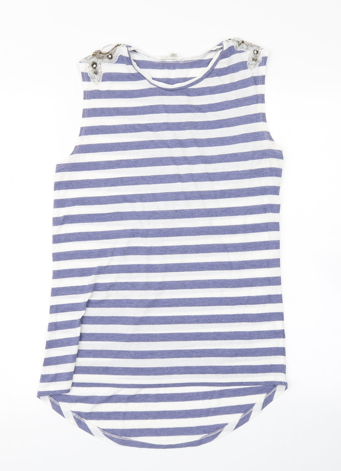 River Island Womens Blue Striped  Basic Tank Size 8
