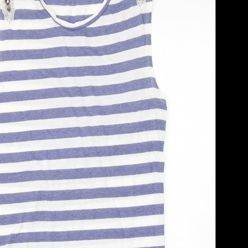 River Island Womens Blue Striped  Basic Tank Size 8