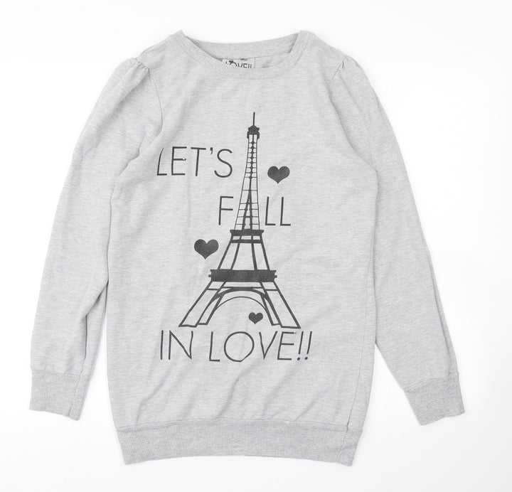 Denim CO Womens Grey   Pullover Sweatshirt Size 10  - Longline