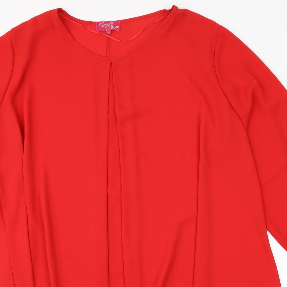 gemma collins Womens Red   Basic Blouse Size 22  - Longline