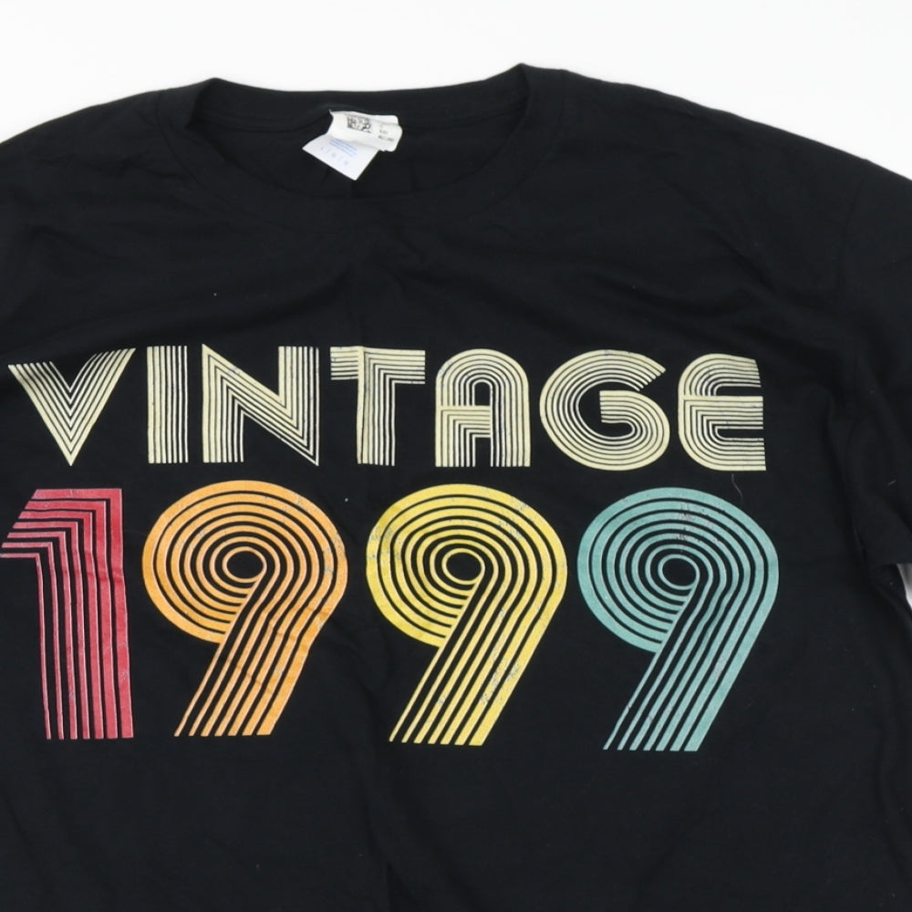 Vintage 1999 Mens Black    T-Shirt Size L