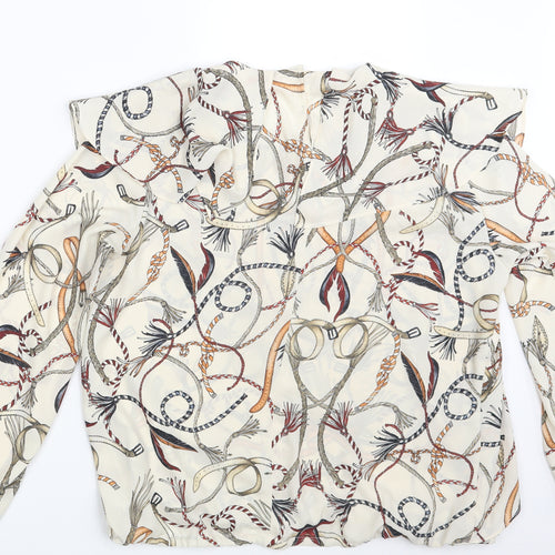 Zara Womens Ivory Paisley  Basic Blouse Size XL