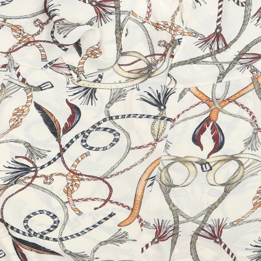 Zara Womens Ivory Paisley  Basic Blouse Size XL