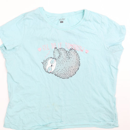 F&F Womens Blue   Basic T-Shirt Size 16  - Nightwear