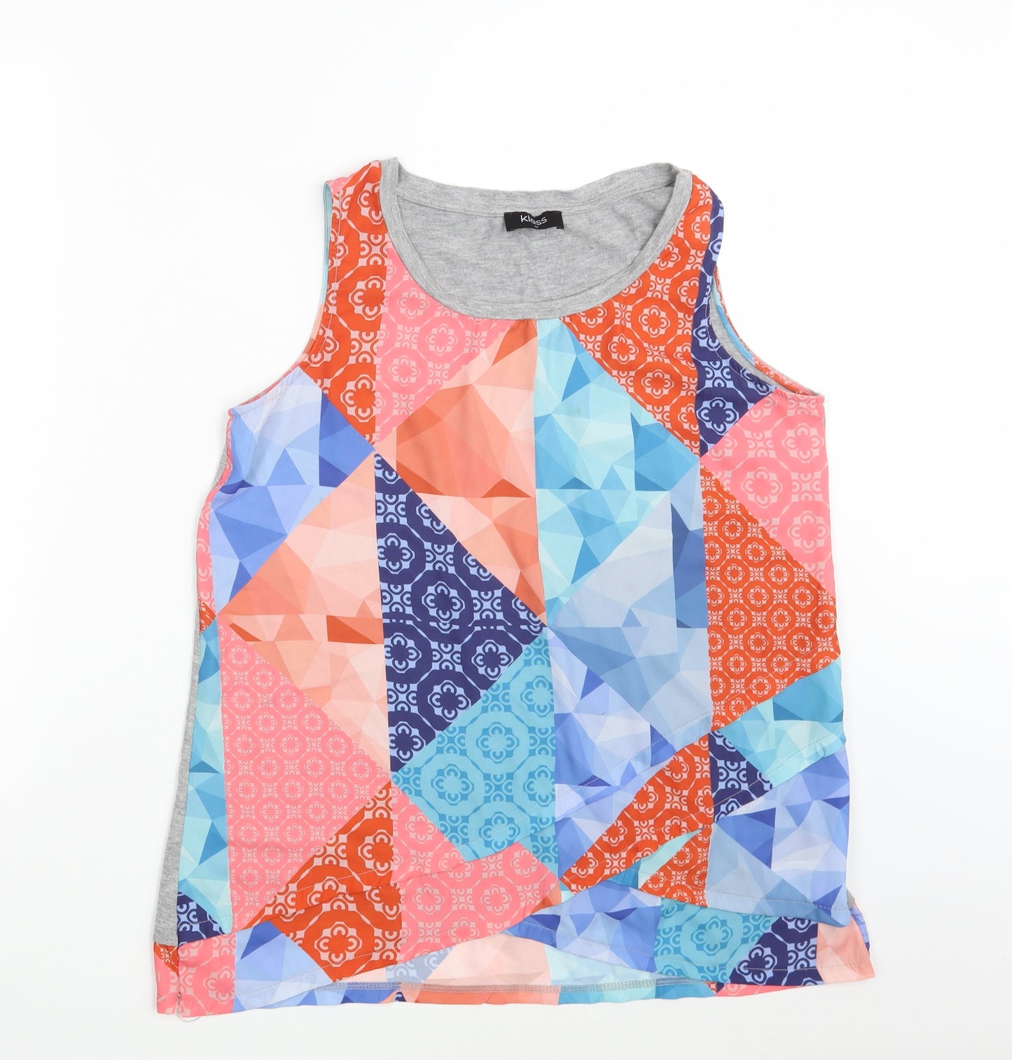 Klass Womens Multicoloured Geometric  Basic Tank Size M