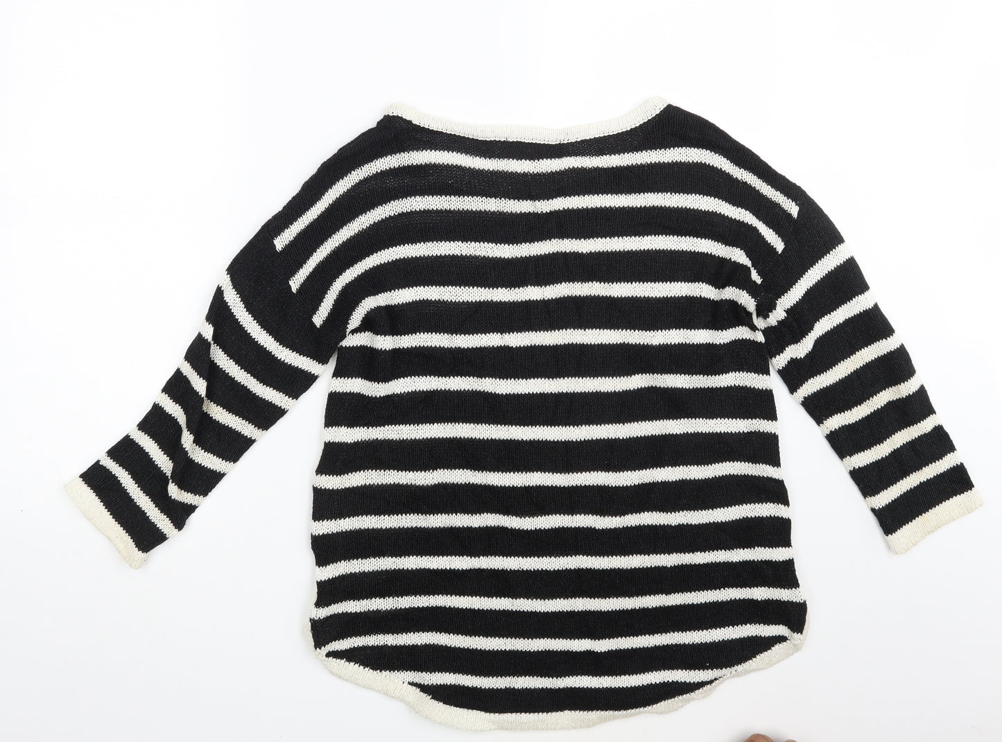 NEXT Womens Black Striped  Pullover Jumper Size 10