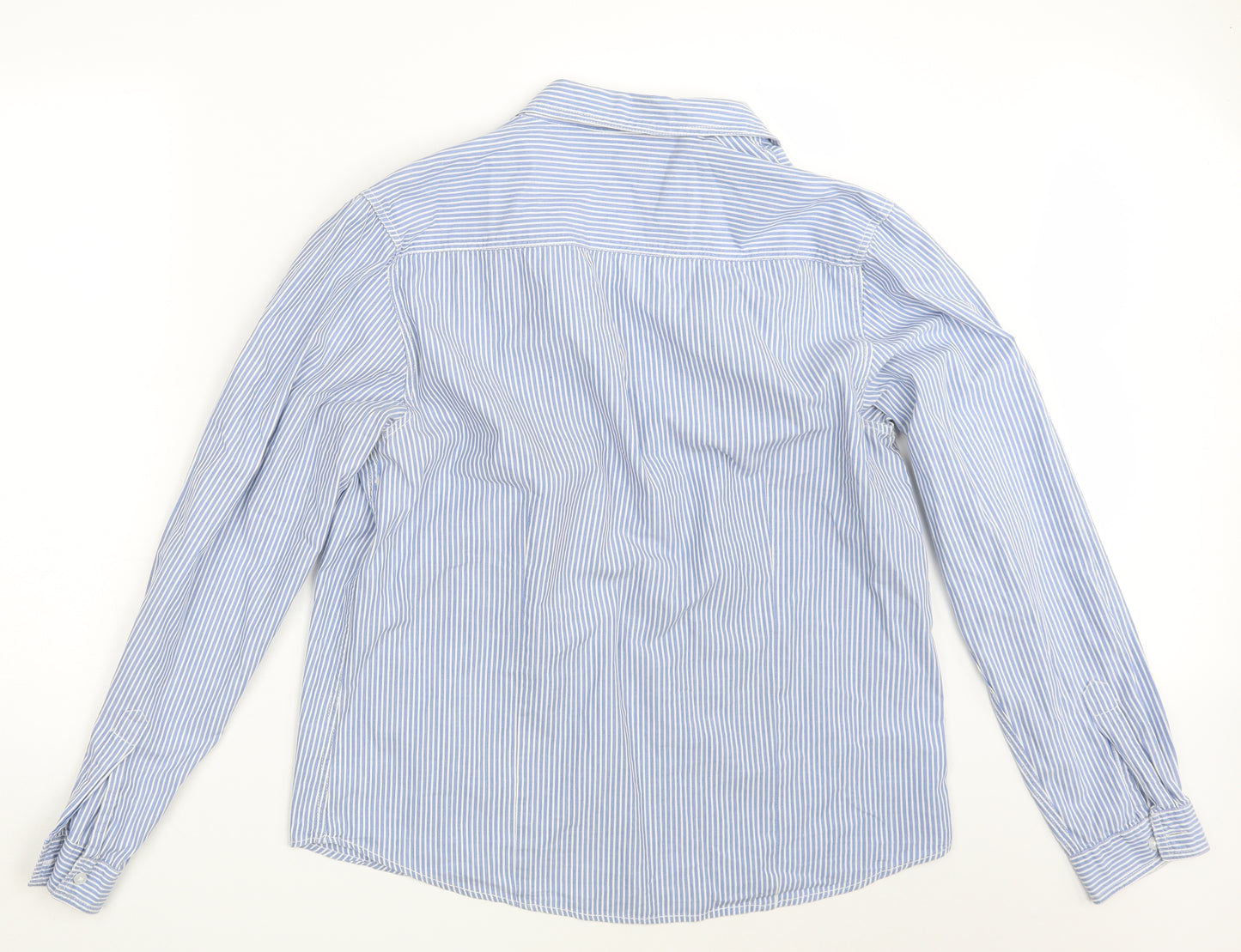 New Look Mens Blue Striped   Button-Up Size L