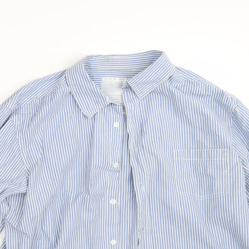 New Look Mens Blue Striped   Button-Up Size L