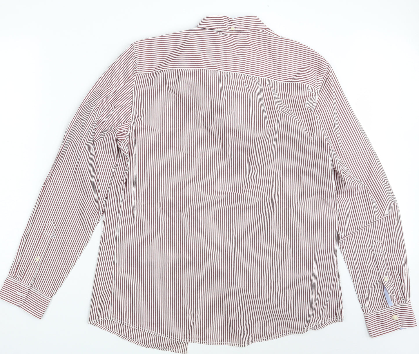 NEXT Mens Red Striped   Button-Up Size L
